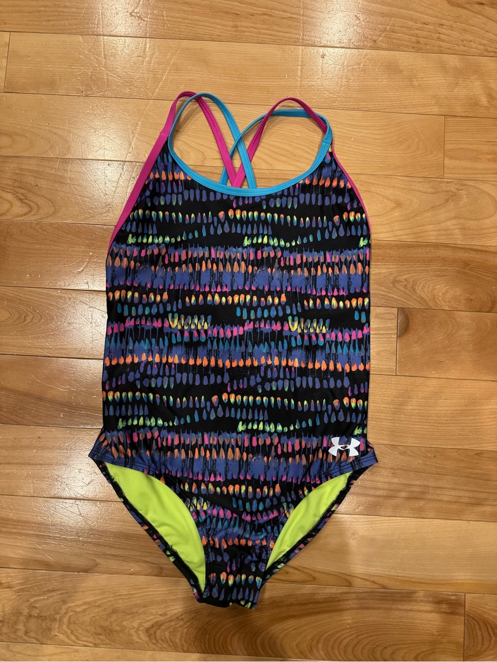 Under Armour Girls' Multicolor Strappy One-Piece Swimsuit 14